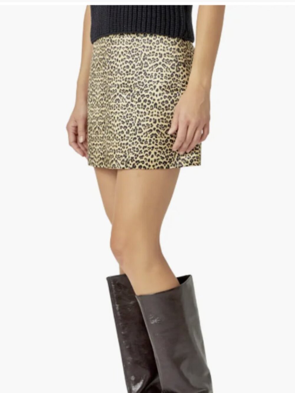 NWT English Factory Leopard Satin A-Line Mini Skirt Size S